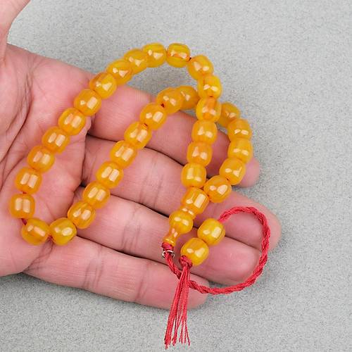 Omari S�kma Kehribar K�sa Kaps�l Kesim Oturtma �mameli Sistemli 8.5x9mm Tesbih