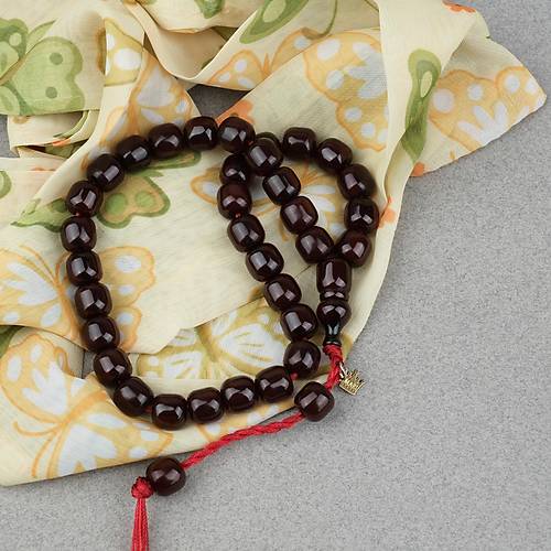 Omari S�kma Kehribar F��� Kesim Oturtma �mameli Sistemli 9x9mm Tesbih