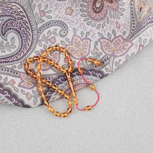 S�kma Kehribar Beyzi Kesim Sistemli Bilek Boy 5x8mm Tesbih Sar�