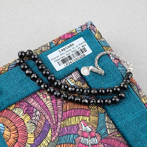 Erzurum Oltu Gm ileme El Boy 925Ayar Gm Pskl Tekerlek Kesim 7x8mm  Tesbih