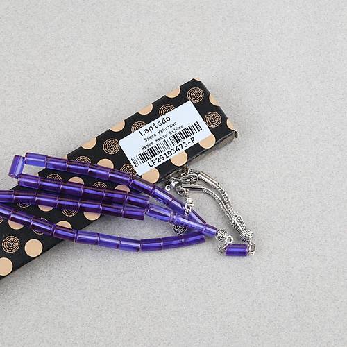 S�kma Kehribar Kesme Kesim Alpaka P�sk�ll� 6x10mm Tesbih