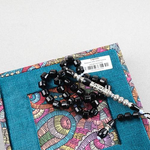 Erzurum Oltu 925Ayar Gm leme Nakka mame Ulu Tekerlek Kesim 10.5x10.5mm Tesbih