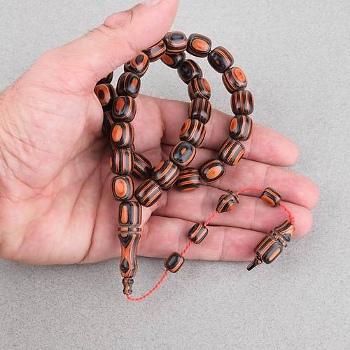 Kafur A�ac� Kaps�l Kesim 11x12mm Tesbih - Turuncu F�me