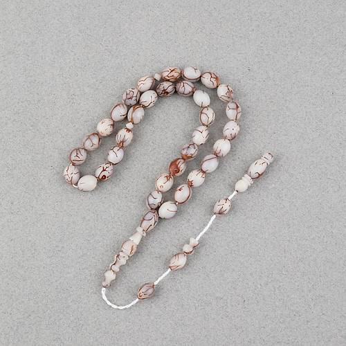 K�br�s Hurma �ekirde�i Beyzi Kesim �mer �ift�i �mzal� 8x10mm Tesbih