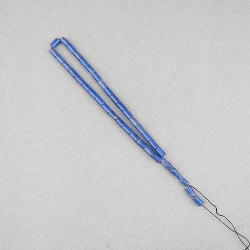 S�kma Kehribar Kesme Kesim 6x10mm Tesbih P�sk�ls�z Mavi
