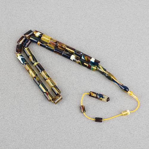 Arizona Katalin Sistemli Kesme Kesim 7x11mm Tesbih -Sar� Siyah