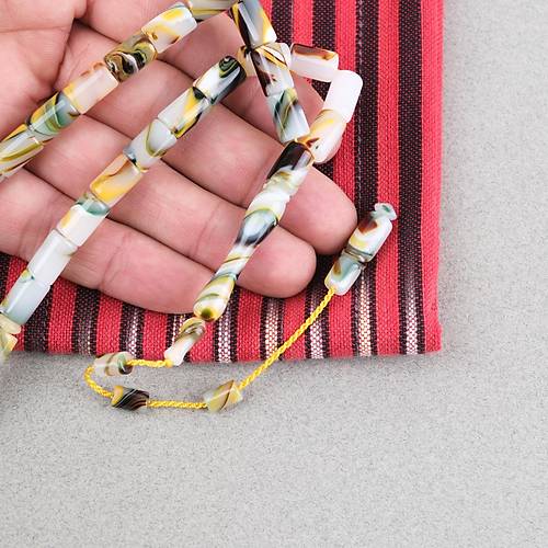 Arizona Katalin Sistemli  Kesme Kesim 7x11mm Tesbih - Sar� Beyaz