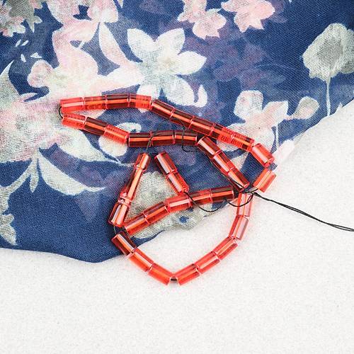 S�kma Kehribar Kesme Kesim 6x10mm Tesbih P�sk�ls�z Turuncu