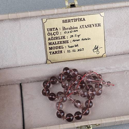 Alman Katalin Usta i Kre Kesim 10mm Tesbih -effaf Su Yeili