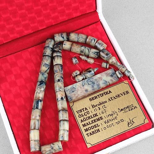 Skma Kehribar ngiliz Sandaloz Kesme Kesim 11.6x12mm Tesbih