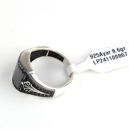 Onix /Mikro Zirkon 925Ayar Gm Erkek Yzk