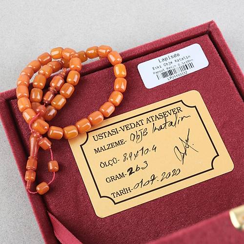 Kadim Katalin Eski Obje Usta ��i Kaps�l Kesim 8.5x10mm Tesbih