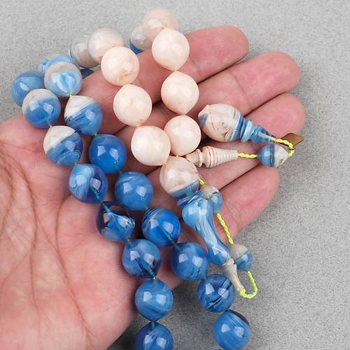 S�kma Kehribar Usta ��i �mzal� �algami Kesim 13x15mm Tesbih