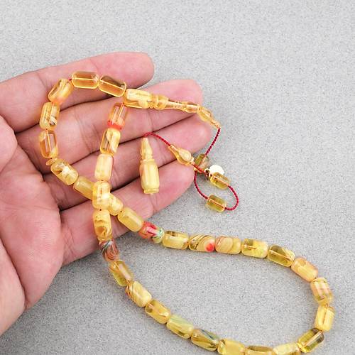 Kadim Katalin Eski Obje Usta ��i �mzal� Kaps�l Kesim 7x11mm Tesbih