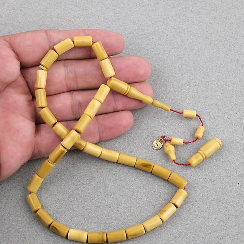 Kadim Katalin Eski Obje Usta ��i �mzal� Kesme Kesim 6x11mm Tesbih