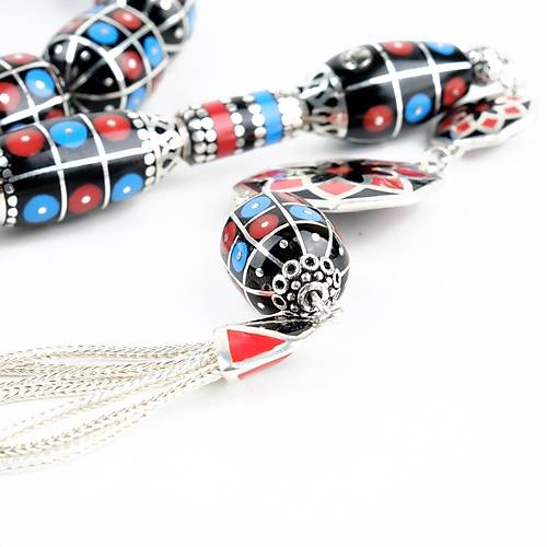 Erzurum Oltu 925Ayar Gm lemeli Nakka mame Gm Pskl Kapsl Kesim 13x15mm Tesbih