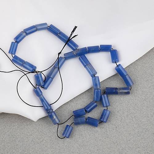 S�kma Kehribar Kesme Kesim 6x10mm Tesbih P�sk�ls�z Mavi