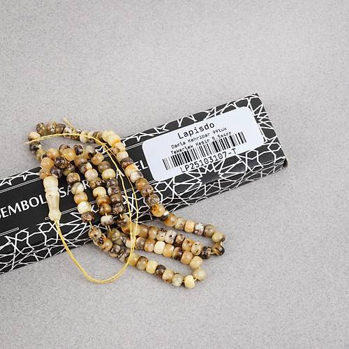 Damla Kehribar 99luk Tekerlek Kesim 5.5x4mm Namez Tesbihi