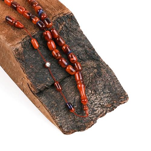 S�kma Kehribar Eski �ubuk Kaps�l Kesim 8x12mm Tesbih