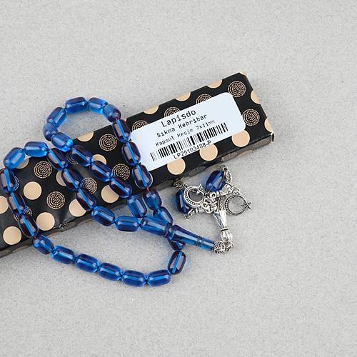 S�kma Kehribar Kaps�l Kesim Alpaka P�sk�ll� 7x11mm Tesbih