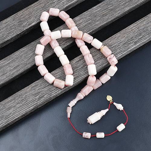 Katalin Dinlenmi� �ubuk Usta i�i �mzal� Kaps�l Kesim 9x12mm Tesbih -Beyaz Alacal�