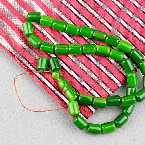 Katalin �ubuk Kaps�l Kesim 9x13mm Tesbih - Ye�il P�sk�ls�z