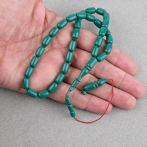 Katalin Eski Bowling Topu Obje Kaps�l Kesim 7x11mm Tebih - Koyu Ye�il