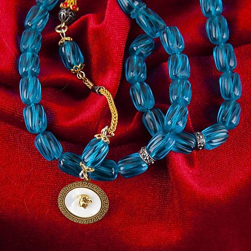 Ate Kebribar lemeli Habbe 925Ayar Gm Pskl Kapsl Kesim 8x11.5mm Tesbih