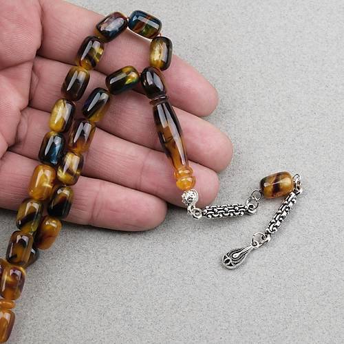 Arizona Katalin Alpaka P�sk�l Kaps�l Kesim 8x12mm Tesbih- Kahverengi