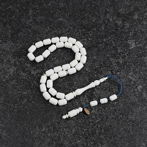 Katalin Usta i mzal Kapsl Kesim 7.5x11.5 mm Tesbih -Beyaz