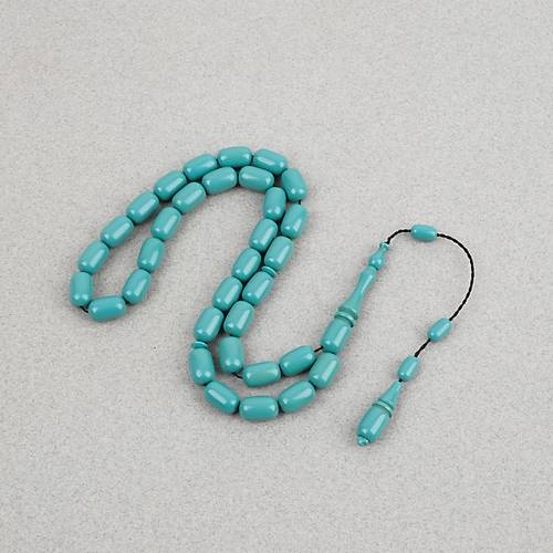 Katalin Eski Bowling Topu Obje Kaps�l Kesim 7x11mm Tebih - Turkuaz