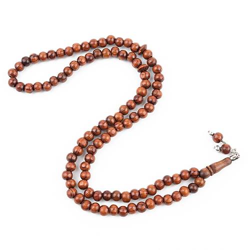 Meram Kavak 99luk K�re Kesim 7.5mm Namaz Tesbihi-Kahverengi