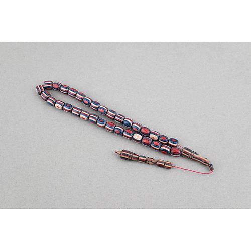 Kafur A�ac� Kaps�l Kesim 11x12mm Tesbih -Mavi Krem