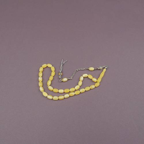 Beyrut Damla Alt�n Renk P�sk�l Yumurta Kesim 7x11mm Tesbih