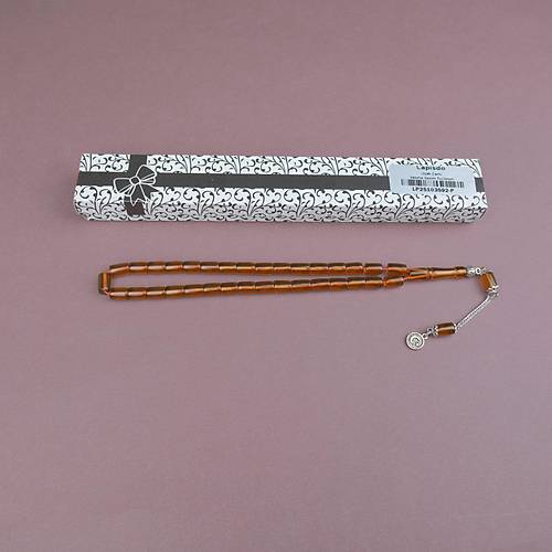 U�ak Cam� Kesme Kesim 7x10mm Tesbih Alpaka P�sk�ll� �effaf Kahverengi