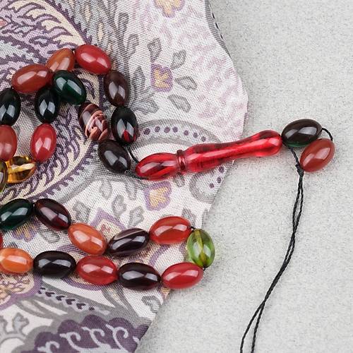 S�kma Kehribar Beyzi Kesim 7x11mm Tesbih- Bonibon