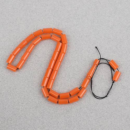 S�kma Kehribar Bilek Boy Kesme Kesim 5.5x10mm Tesbih-Turuncu