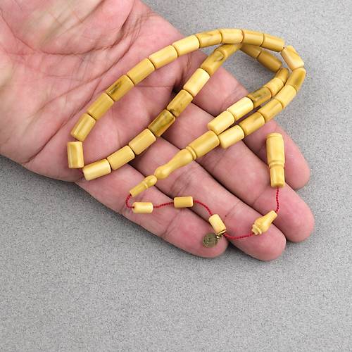 Kadim Katalin Eski Obje Usta ��i �mzal� Kesme Kesim 6x11mm Tesbih