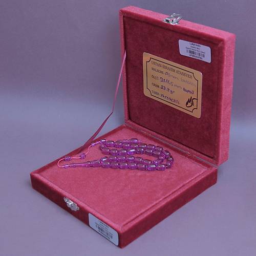 �brahim Atasever Usta ��i �mzal� Alman Katalin Kaps�l Kesim 9x11.5mm Tesbih - Mor