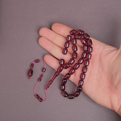 Alman Katalin Usta ��i �mzal� Kaps�l Kesim 9x11.5mm Tesbih - Bordo