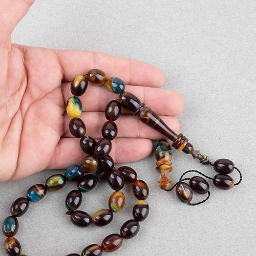 S�kma Kehribar Halkal� �mame Kaps�l Kesim 10x13.5mm Tesbih