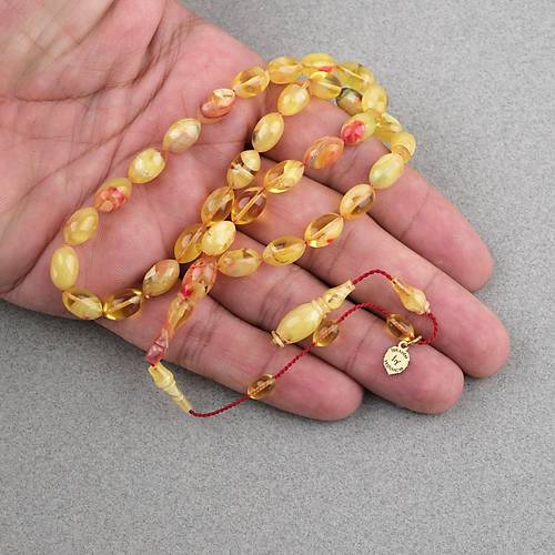 Kadim Katalin Eski Obje Usta ��i �mzal� Beyzi Kesim 7x11mm Tesbih