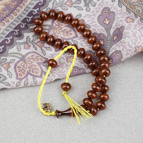 Omari S�kma Kehribar �stanbul Kesim Oturtma �mameli Bilek Boy Sistemli 7x9mm Tesbih