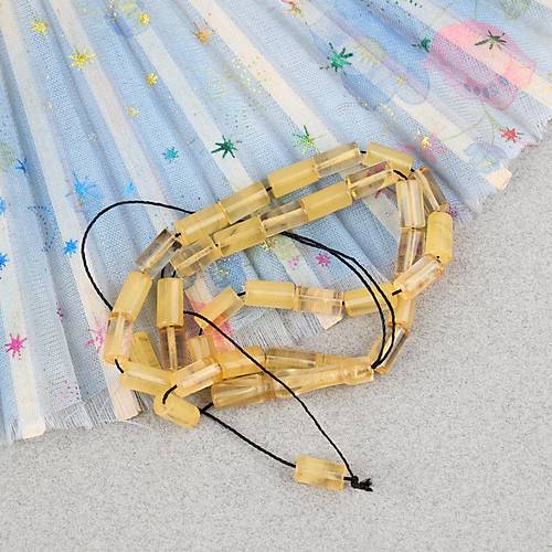 Skma Kehribar  Bilek Boy Kesme Kesim 5.5x10mm Tesbih-effaf Sar