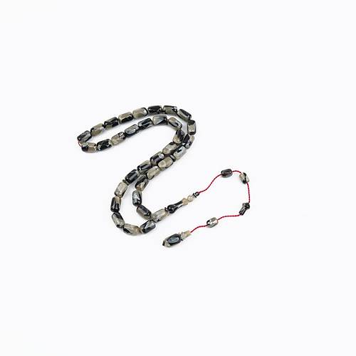 Galalit Kapsl Kesim 7.5x12mm Tesbih - Siyah Bej Kamuflaj