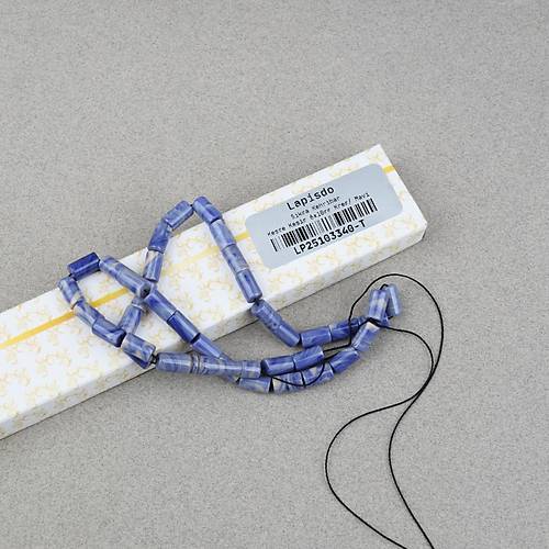 S�kma Kehribar Kesme Kesim 6x10mm- Krem - Mavi P�sk�ls�z