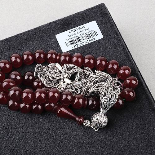 Skma Kehribar Ar Alpaka Pskl Tekerlek Kesim 13x10.5mm Tesbih