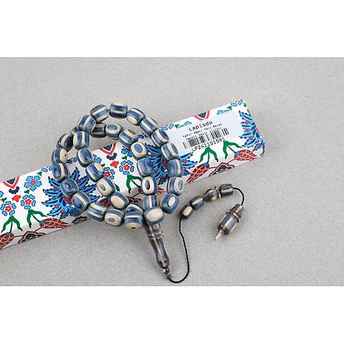 Kafur A�ac� Kaps�l Kesim 11x12mm Tesbih - Mavi Beyaz