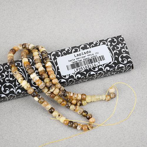 Damla Kehribar 99luk Tekerlek Kesim 6x5mm Namez Tesbihi