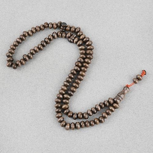 �im�ir A�ac� Renkli Vernikli 99luk Tekerlek Kesim 7x5mm Tesbih -  Koyu Kahverengi